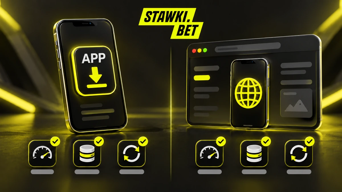 Srovnání aplikace a mobilního webu Stawki bet